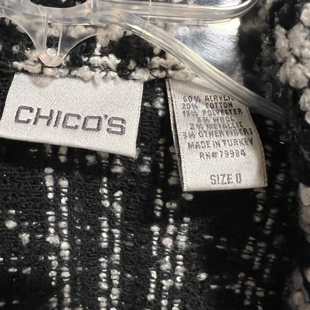 Chico's Black and White Textured Blazer - Picture 3 of 3